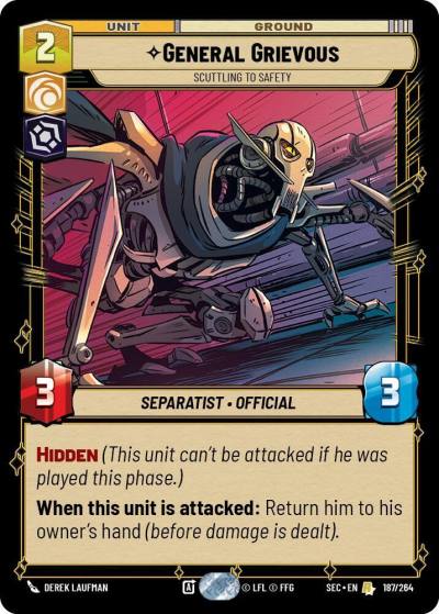 General Grievous - Scuttling to Safety 187/264 Secrets of Power Star Wars card