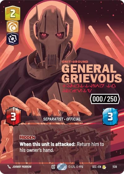 General Grievous - Scuttling to Safety (Serialized) 1138 Secrets of Power Star Wars Unlimited card