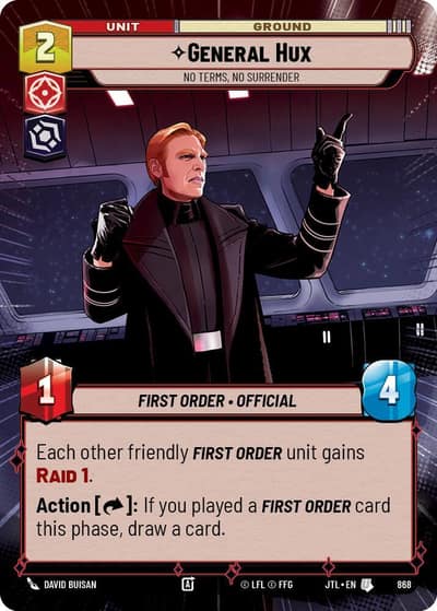 General Hux - No Terms, No Surrender (Hyperspace Foil) 868 Jump to Lightspeed Star Wars card