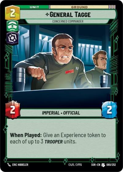 General Tagge - Concerned Commander 080/252 Spark of Rebellion Star Wars card
