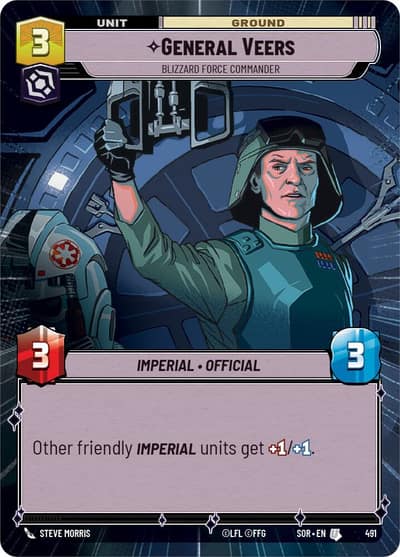 General Veers - Blizzard Force Commander (Hyperspace) 491 Spark of Rebellion Star Wars card