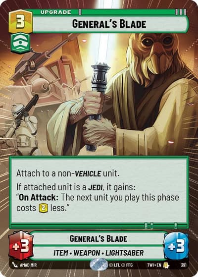General's Blade (Hyperspace) 391 Twilight of the Republic Star Wars card