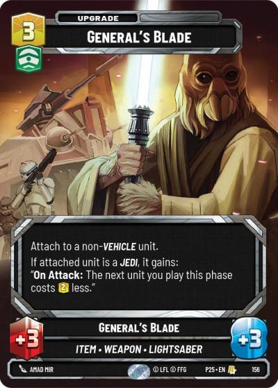 General's Blade 156 Sector and Regional Promos: Season 1 Star Wars card