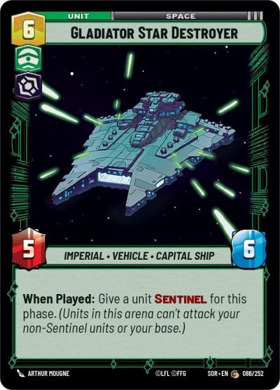 Gladiator Star Destroyer 086/252 Spark of Rebellion Star Wars card