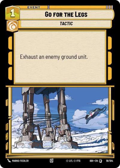 Go for the Legs 18/104 Intro Battle Hoth Star Wars card