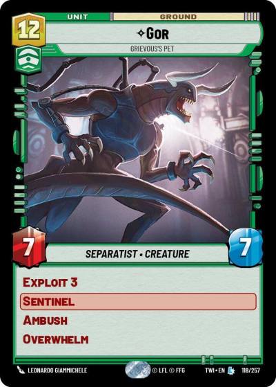 Gor - Grievous's Pet 118/257 Twilight of the Republic Star Wars card