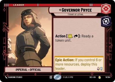 Governor Pryce - Tyrant of Lothal 11/264 Secrets of Power Star Wars card