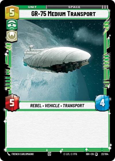 GR-75 Medium Transport 22/104 Intro Battle Hoth Star Wars card
