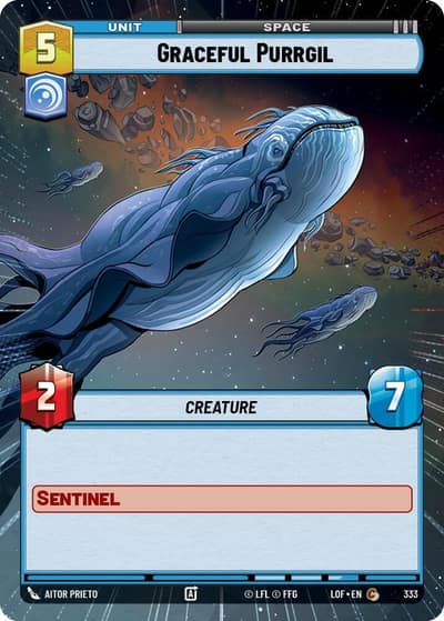 Graceful Purrgil (Hyperspace) 333 Legends of the Force Star Wars card