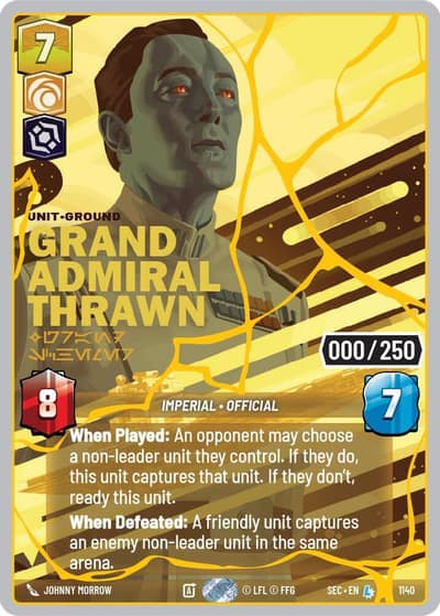 Grand Admiral Thrawn - Grand Schemer (Serialized) (Gold) 1140 Secrets of Power Star Wars card