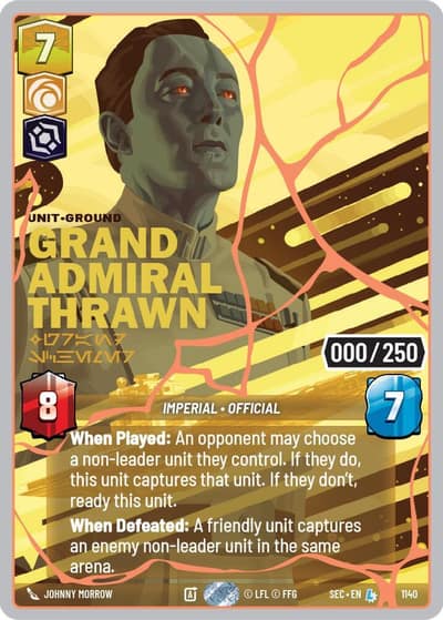 Grand Admiral Thrawn - Grand Schemer (Serialized) (Rose Gold) 1140 Secrets of Power Star Wars card
