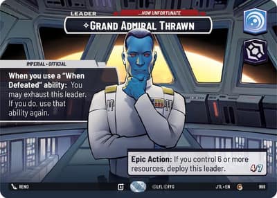Grand Admiral Thrawn - ...How Unfortunate (Showcase) 998 Jump to Lightspeed Star Wars card