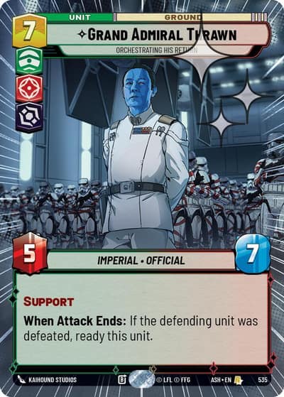 Grand Admiral Thrawn - Orchestrating His Return (Hyperspace Foil) 535 Ashes of the Empire Star Wars card