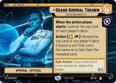 Grand Admiral Thrawn - Patient and Insightful (Hyperspace) 282 Spark of Rebellion Star Wars card