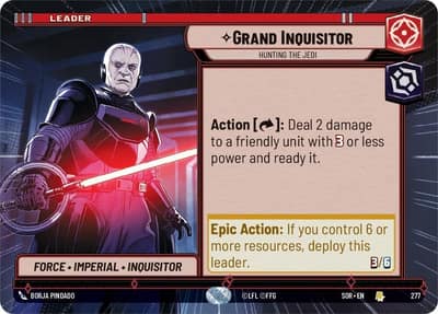 Grand Inquisitor - Hunting the Jedi (Hyperspace) 277 Spark of Rebellion Star Wars Unlimited card