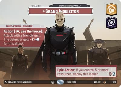 Grand Inquisitor - Stories Travel Quickly (Showcase Foil) 1018 Legends of the Force Star Wars Unlimited card