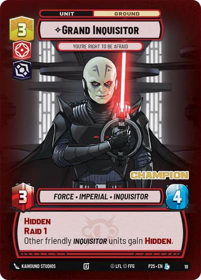 Grand Inquisitor - You're Right to Be Afraid (Champion) 18 Organized Play Promos Star Wars Unlimited card
