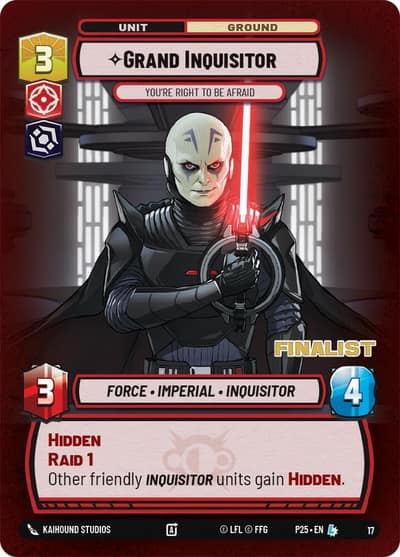 Grand Inquisitor - You're Right to Be Afraid (Finalist) 17 Organized Play Promos Star Wars Unlimited card