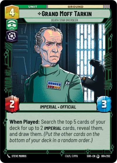 Grand Moff Tarkin - Death Star Overseer 084/252 Spark of Rebellion Star Wars card