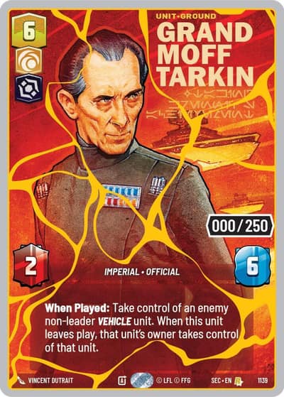 Grand Moff Tarkin - Taking Krennic's Achievement (Serialized) (Gold) 1139 Secrets of Power Star Wars card