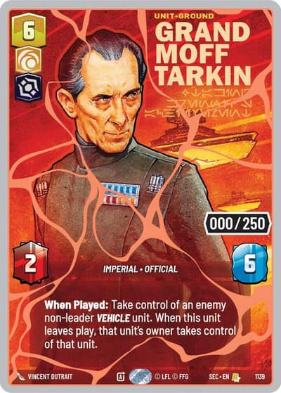 Grand Moff Tarkin - Taking Krennic's Achievement (Serialized) (Rose Gold) 1139 Secrets of Power Star Wars card