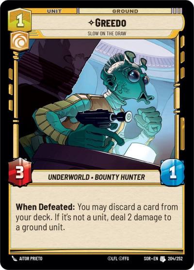 Greedo - Slow on the Draw 204/252 Spark of Rebellion Star Wars card