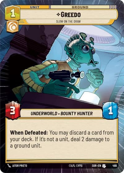 Greedo - Slow on the Draw (Hyperspace) 466 Spark of Rebellion Star Wars card