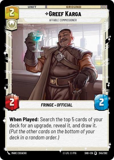 Greef Karga - Affable Commissioner 245/262 Shadows of the Galaxy Star Wars card