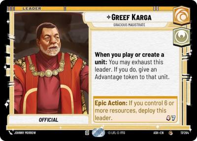 Greef Karga - Gracious Magistrate 17/264 Ashes of the Empire Star Wars card