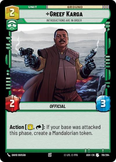 Greef Karga - Introductions are in Order 119/264 Ashes of the Empire Star Wars card
