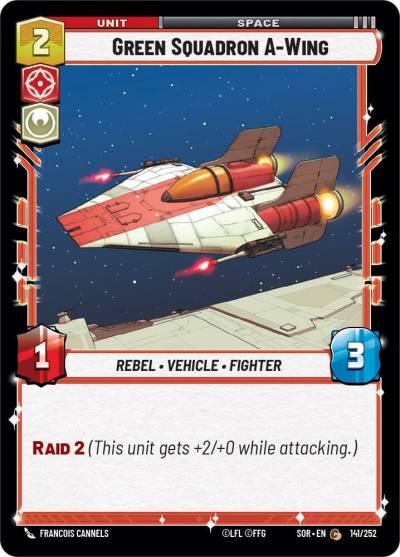 Green Squadron A-Wing 141/252 Spark of Rebellion Star Wars card