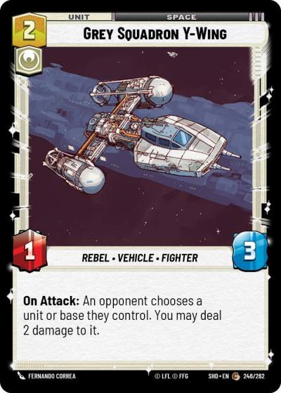 Grey Squadron Y-Wing 246/262 Shadows of the Galaxy Star Wars card