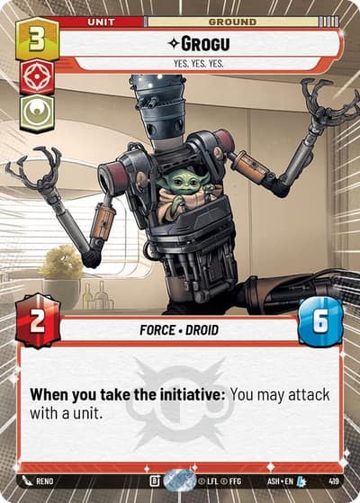 Grogu - Yes. Yes. Yes. (Hyperspace) 419 Ashes of the Empire Star Wars Unlimited card