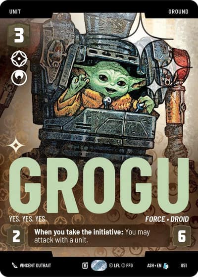 Grogu - Yes. Yes. Yes. (Prestige Foil) 851 Ashes of the Empire Star Wars Unlimited card