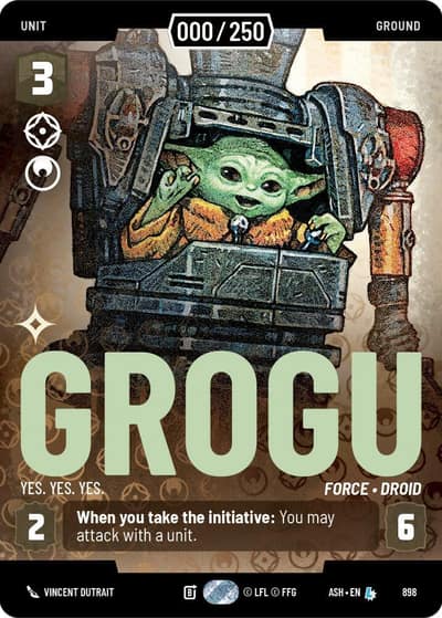 Grogu - Yes. Yes. Yes. (Serialized) 898 Ashes of the Empire Star Wars Unlimited card