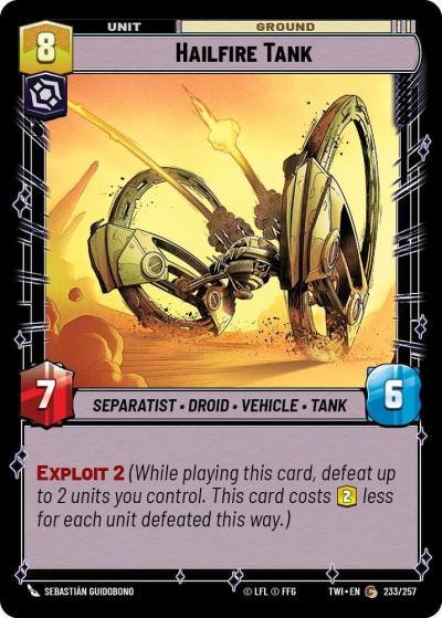 Hailfire Tank 233/257 Twilight of the Republic Star Wars card