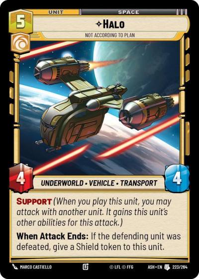 Halo - Not According to Plan 223/264 Ashes of the Empire Star Wars card