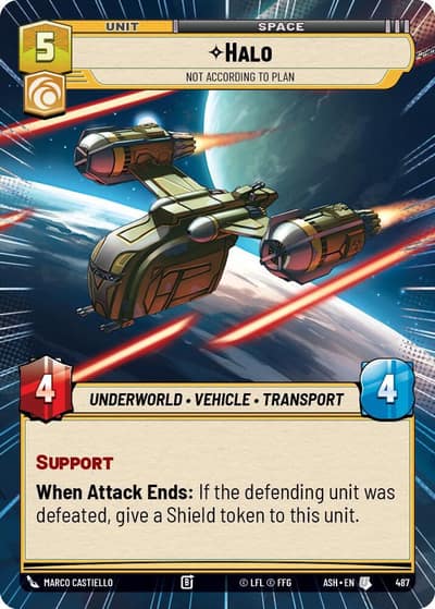 Halo - Not According to Plan (Hyperspace) 487 Ashes of the Empire Star Wars card