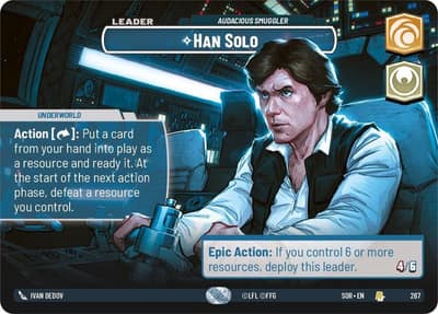Han Solo - Audacious Smuggler (Showcase Foil) 267 Spark of Rebellion Star Wars Unlimited card