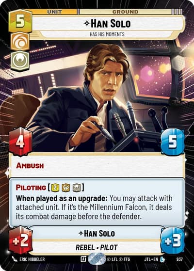Han Solo - Has His Moments (Hyperspace Foil) 937 Jump to Lightspeed Star Wars card