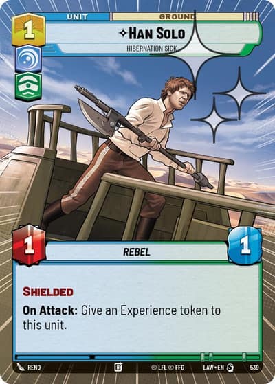 Han Solo - Hibernation Sick (Hyperspace Foil) 539 A Lawless Time Star Wars card