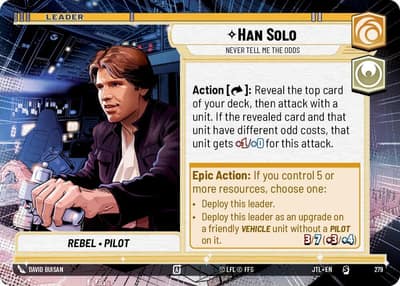 Han Solo - Never Tell Me the Odds (Hyperspace) 279 Jump to Lightspeed Star Wars card