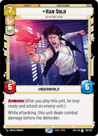 Han Solo - Reluctant Hero 198/252 Spark of Rebellion Star Wars card