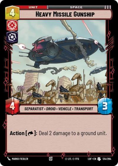 Heavy Missile Gunship 134/264 Legends of the Force Star Wars card