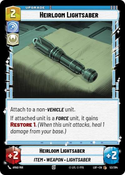 Heirloom Lightsaber 053/264 Legends of the Force Star Wars card