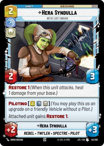 Hera Syndulla - We've Lost Enough 045/262 Jump to Lightspeed Star Wars card