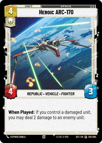 Heroic ARC-170 254/264 Secrets of Power Star Wars card