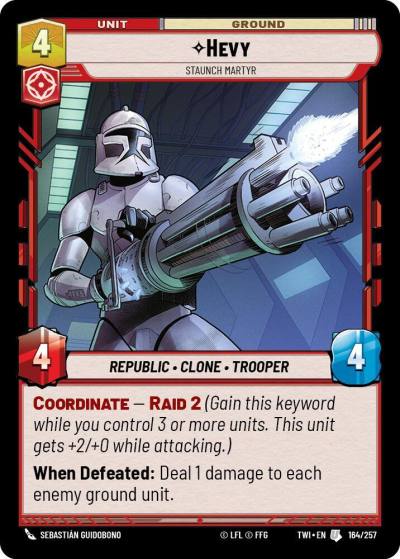 Hevy - Staunch Martyr 164/257 Twilight of the Republic Star Wars card