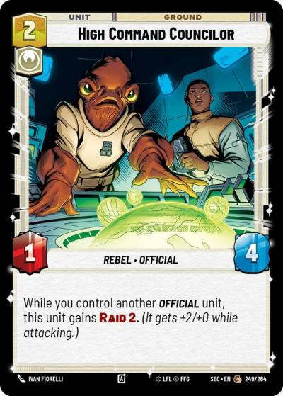 High Command Councilor 249/264 Secrets of Power Star Wars card