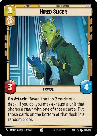 Hired Slicer 220/264 Secrets of Power Star Wars card